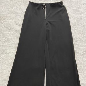 Black wide bottom pants